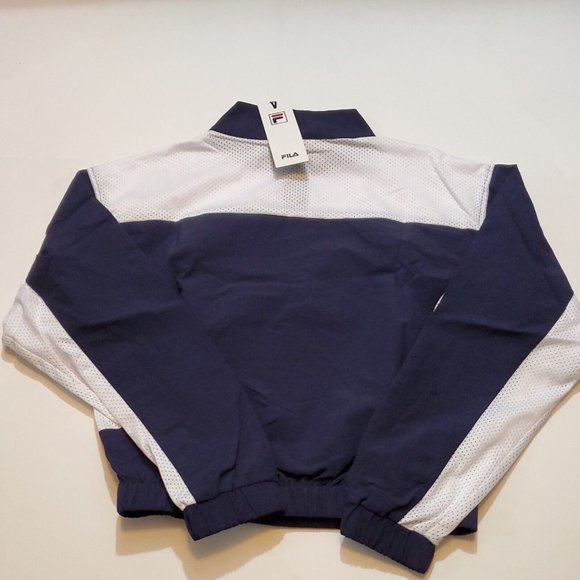 NWT Fila Gigi 1/4 Zip Track Jacket Blue White Women's Small Brand New With Tags - Picture 3 of 9